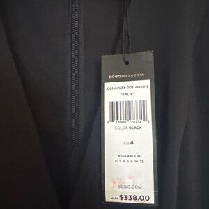 BCBGMAXAZRIA ‘Kalie’ Black Side-Bow Mini Dress – Size 4 (NWT)
